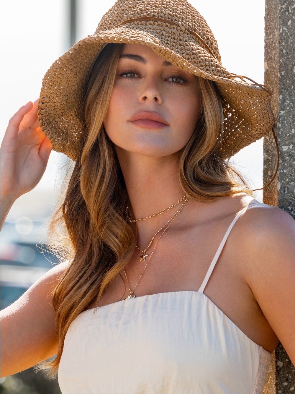 Michael Stars Natural Straw Wide-Brim Sun Hat